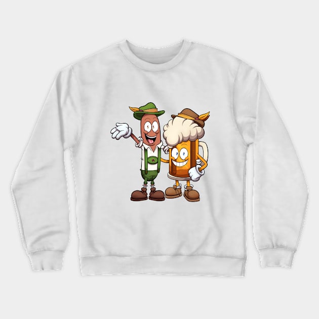 Oktoberfest Sausage And Beer Crewneck Sweatshirt by TheMaskedTooner